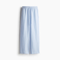 Pantalon large classique pour femme 100 % coton, doux, respirant, séchage rapide, anti-plis, coupe ample, taille haute avec cordon de serrage
