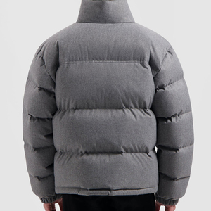 Abrigo con capucha a prueba de viento cálido de invierno para hombre, chaqueta acolchada brillante con cuello levantado, chaqueta gruesa de plumón, tela de lona - Product Image 4