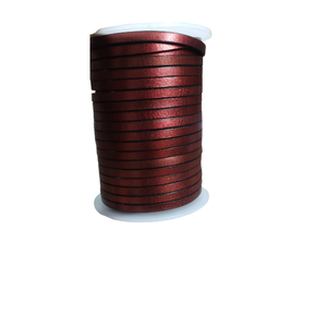 Cobre metálico cuero de vaca plano 5x2mm cordón venta al por mayor joyería hacer collar artesanía DIY hallazgos componentes - Product Image 6