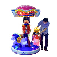 Manège intérieur à monnayeur pour enfants, mini carrousel 3 places en fibre de verre, certifié CE, pour maternelle