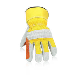 Guantes de Trabajo de Cuero Genuino para Hombre, Guantes de Seguridad, Guantes de Trabajo de Color Sólido, Talla Adulto - Product Image 2