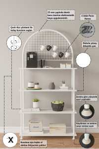Estante de Cocina con Soporte para Microondas, Organizador para Cafetera y Panel Trasero con Rejilla - Product Image 6