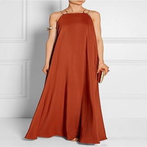 Robe saree en soie vintage boho pour femmes style bohème sans manches longue robe traditionnelle couleur unie robe simple - Product Image 2