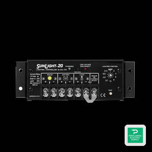 Controlador de Carga Solar Morningstar Sunlight 12VDC PWM 20A con Pantalla LCD ROHS - Product Image 1
