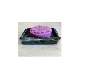 Jabonera Moderna de Diseño Creativo, Forma Cuadrada, Resina con Incrustaciones de Madera, Fácil de Limpiar - Product Image 1