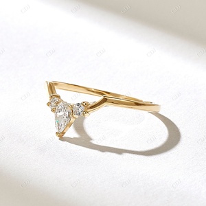 Alianza de boda de oro sólido de 14K con diamante natural, banda de promesa delicada minimalista personalizable, fiestas, bodas, superventas para mujeres - Product Image 2