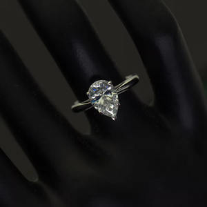 Anillo de Compromiso con Diamante Cultivado en Laboratorio con Certificación GIA, Corte Pera, en Oro Blanco de 10k, 14k, 18k para Mujer, Joyería al por Mayor, Regalo Ideal - Product Image 5