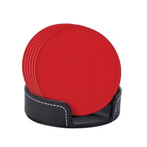 Wholesale <b>Leather</b> Coaster for Office Home Drink Ware Glass Dining Table <b>Leather</b> Coaster New Looking Customized Logo - Product Image 6