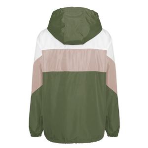 Chaqueta Cortavientos con Capucha para Mujer al por Mayor, Chaqueta de Poliéster para Mujer de Talla Grande, Chaqueta Cortavientos Informal Personalizada con Bloques de Color - Product Image 2
