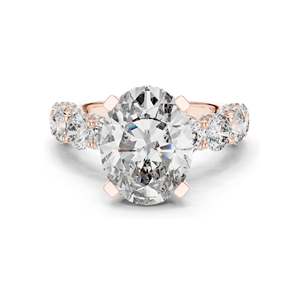 Anillo con Diamante de Laboratorio de Corte Ovalado de 3.034 CT con Piedras Laterales para Mujer, Claridad VVS-VS EF, Oro de 18KT, 14KT, 10KT y Plata 925, Color Rosa - Product Image 3