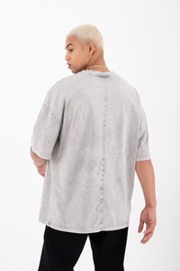 Camiseta bordada de gran tamaño con hombro caído para hombre, ropa de calle urbana informal con estampado personalizado de 2023 algodón, artículo OEM de alta calidad, 100% - Product Image 2