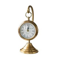 Horloge de bureau moderne en forme ovale plaquée or avec base en marbre, construction en métal, décoration de bureau à domicile pour le Ramadan