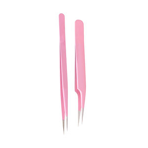 Pinzas de cejas antiestáticas profesionales de acero inoxidable de alta calidad con logotipo personalizado Pinzas de pestañas puntiagudas negras - Product Image 2