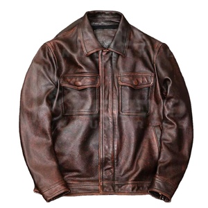 <b>Brown</b> <b>Leather</b> Factory Customized Men's High Street Stand Collar Quilted <b>Jacket</b> with Customizable Embroidery and Craft Designs - Product Image 4