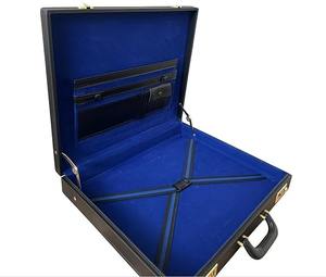 Étui rigide et sacs en cuir pour tablier maçonnique premium, mallette provinciale, emblème doré de past maître, régalia maçonnique - Product Image 3