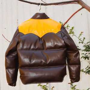 Chaqueta acolchada profesional para hombre, chaqueta de bombardero acolchada de piel de cordero Real, doble color a la venta - Product Image 4