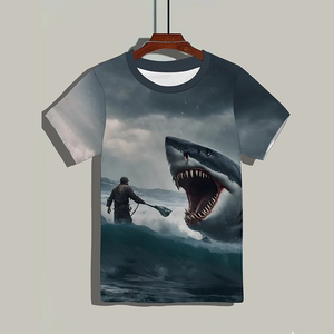 เสื้อยืดชุดป้องกันผื่นสำหรับผู้ชายเสื้อยืดพิมพ์ลายดิจิตอลพิมพ์ลายแขนครึ่งแขน3D ผ้าโพลีเอสเตอร์แบบระเหิดออกแบบได้ตามต้องการ - Product Image 1