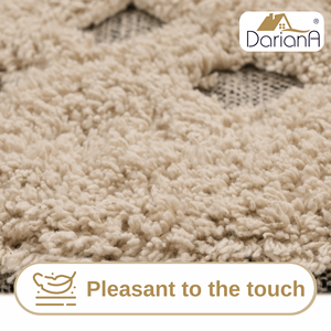 DarianA Softa Beige Diamond Cotton <b>Rug</b> 45x75 cm Recycled Tufted Washable Indoor Floor Mat <b>Boho</b> Style - Product Image 6