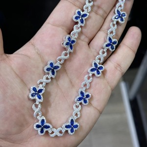 Top Trending 12mm VVS Moissanite Diamond 925 Flor de plata esterlina infinito collar cadena hombres moda joyería de lujo de gama alta - Product Image 5