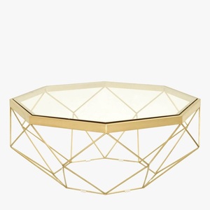 Pieds en métal argenté style meubles de salon rond moderne décoratif décor à la maison moderne Table d'appoint en métal - Product Image 2