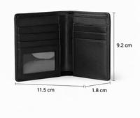 Portefeuille pour homme en cuir véritable de haute qualité avec un design classique sur le devant et un pliage en deux avec plusieurs porte-cartes