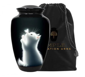 Black Handcrafted Meena Coated Aluminum Cremation <b>Urn</b> <b>Large</b> & Keepsake Leakproof mouse Engravable Memorial <b>Urns</b> - Product Image 1