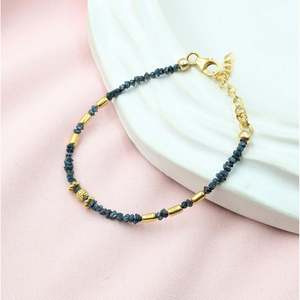 Blue Diamond <b>Bracelet</b> 18K Gold Filled Raw Rough Diamond <b>Bangle</b> - Product Image 2