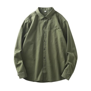 <b>Long</b>-<b>Sleeved</b> <b>Shirt</b> <b>Men's</b> Spring and Autumn Cotton Senior Sense of Casual Solid Color <b>White</b> Lapel <b>Shirt</b> Vintage Clothes - Product Image 4