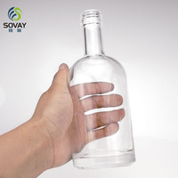 Bouteille en verre transparente vide avec bouchon pour vodka, spiritueux, gin, rhum, tequila – 100 ml, 200 ml, 375 ml, 500 ml, 750 ml, 1000 ml