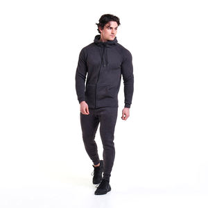 Vêtements de sport 100% coton Gym Fitness Tech polaire formation survêtements hommes deux pièces ensemble survêtement Jogging costume pour hommes - Product Image 3