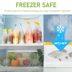 Bolsas de almacenamiento de alimentos Peva reutilizables a prueba de fugas, aptas para lavavajillas, sin BPA, transparentes, diseño de logotipo personalizado - Product Image 6