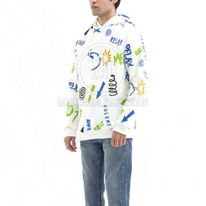 Sweat à capuche pour homme imprimé d'hiver de qualité supérieure avec cordon de serrage réglable Intérieur en molleton doux Mélange de polyester/coton - Product Image 3