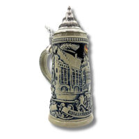 Hofbraeuhaus Muenchen Classic Premium Gifts Souvenirs Oktoberfest Relief Stein Original HB Logo Sustainable Grey-Blue 0.25L Beer
