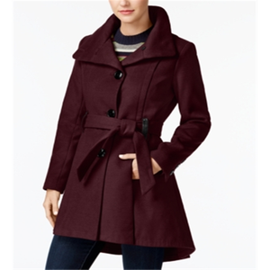 Madden Girl Junior Red L Size <b>Skirted</b> <b>Coat</b> with Faux-Leather Trim Autumn Season - Product Image 1