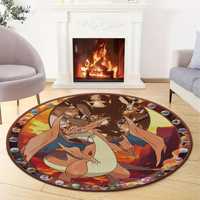 Alfombra de Lana con Diseño de Charizard, Decoración Personalizada para Comedor, Alfombra de Retazos Suave, No Tejida, Ecológica, con Respaldo de Látex