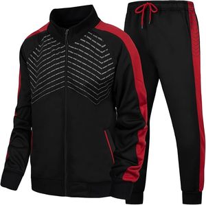 Ensemble de survêtement pour homme, 2 pièces, tenue décontractée, contraste, jogging, survêtement de sport - Product Image 5