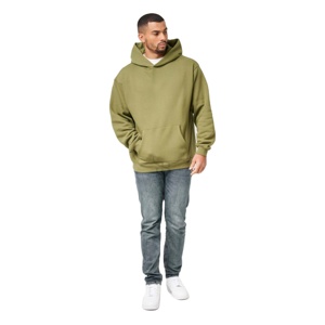 Sudadera con capucha gruesa y pesada en blanco para hombre, sudadera con logotipo personalizado de 400Gsm, Sudadera con capucha de gran tamaño de algodón de Terry francés para hombre - Product Image 6