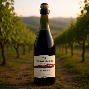 Lambrusco Emilia Amabile IGT 750ml Semi-Sweet Italian Sparkling Red <b>Wine</b> 6 Bottles Per Box From Terre Forti - Product Image 3