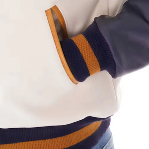Custom PU Leather Sleeve Embroidery <b>Patchwork</b> Streetwear Letterman Baseball Varsity Bomber Plus Size <b>Jacket</b> winter <b>jacket</b> - Product Image 4