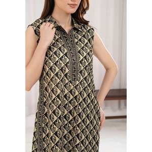 ชุดสูทผ้าลอนสีดำและสีขาวแบบ 2 ชิ้นสำหรับผู้หญิง (ยังไม่ได้เย็บติดกัน) - Product Image 2