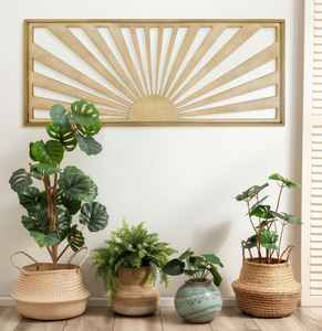 Tenture murale en bois traditionnelle faite à la main avec tapisserie indienne en coton et pièce décorative artistique de travail de miroir pour les maisons culturelles - Product Image 5