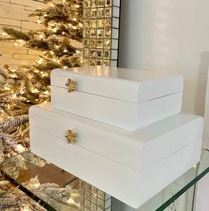 Boîte décorative rectangulaire en bois blanc Vente chaude Cadeaux et artisanat Boîtes en bois Signes muraux fabriqués en Inde - Product Image 1