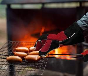 Guantes de soldadura con durabilidad y protección palma de cuero dividido de vaca para mayor resistencia y resistencia a la abrasión Ideal para soldar - Product Image 5