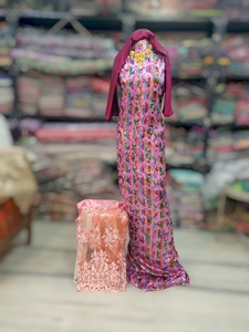 ผ้ากำมะหยี่มัคบาลดีรักสีม่วงหลากสีแบบเป็นมิตรกับสิ่งแวดล้อม พร้อมลายปักดอกไม้ ชุดแต่งงานสำหรับเด็กผู้หญิงและชุดเข้าชุด - Product Image 3