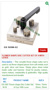 Ensemble de 4 fraises à disque en acier pour bijoux en forme de fleur avec levier GS 589M-02 outils et équipement de bijoux - Product Image 2