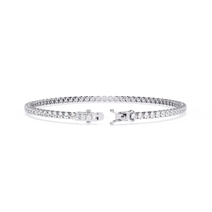 Bracelet à maillons ovales en or 14 carats pour femme avec diamants de laboratoire en or blanc de 3,90ct-Bracelets et bracelets en diamant cloutés" - Product Image 3