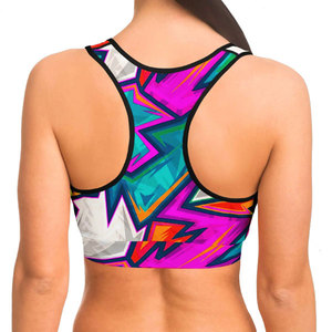2025, Sujetador deportivo sencillo sin costuras para mujer, ligero, transpirable, corto de Fitness Top, estampado de sublimación múltiple personalizado, secado rápido - Product Image 2