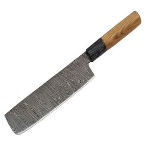 Ensemble de couteaux de chef Damasucks en acier forgé à la main, 1 pièce, 5 pouces, avec bolster en laiton, manche en bois d'olivier, étui en cuir, bord dentelé, OEM, garantie 3 ans - Product Image 4