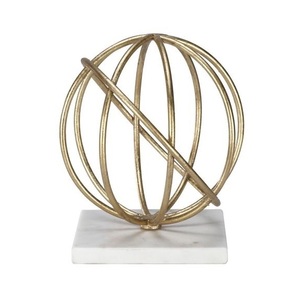 Decorative Tabletop Sculpture Metal Brass Wire <b>Sphere</b> Shape Decorative Showpiece <b>Ball</b> - Product Image 3