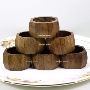 Zam Impex Juego de seis servilleteros de madera natural almacenados Precio razonable Mesa de cena Decoraciones para fiestas - Product Image 3